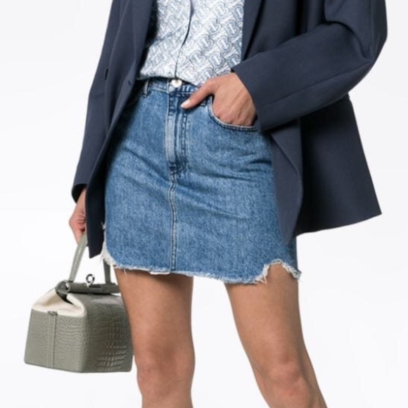 3x1 Celine distressed denim mini skirt 26 - Picture 1 of 15